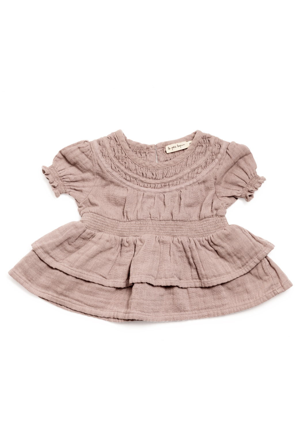 Baby Organic Muslin Layered Top - Raspberry Cream