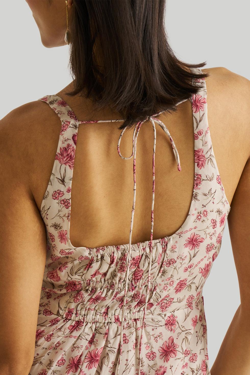 Fitted Knee Length Floral Dress - Petal fusion