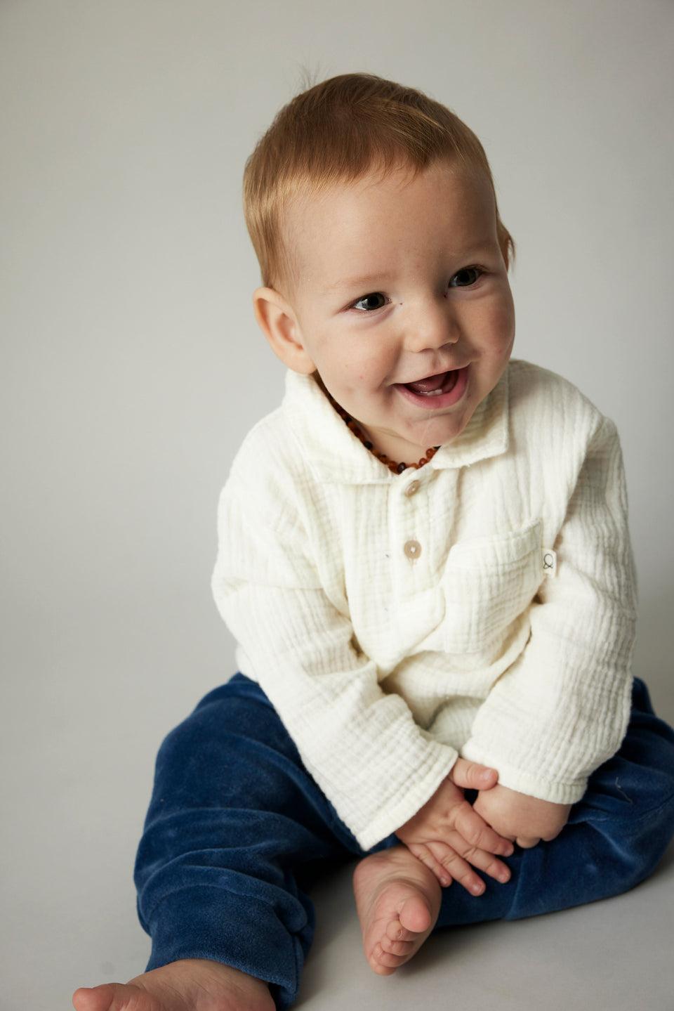 Textured Baby Shirt - Ivory