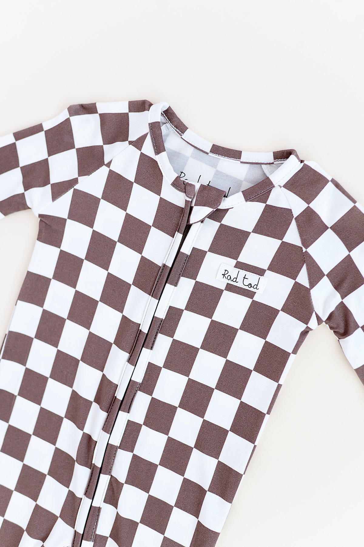 BRONZE CHECKERED BAMBOO ONESIE