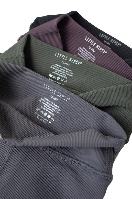 Baby Athletic Ribbed Biker Short - Plum