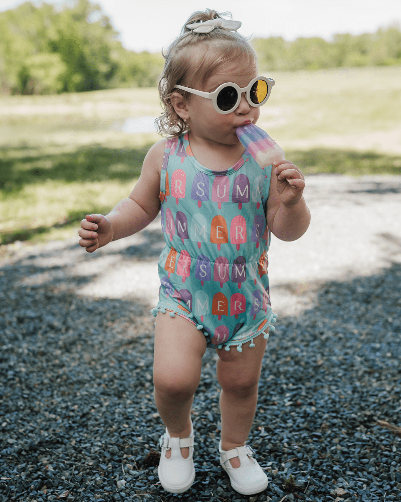 Dillon Pom Pom Romper - Pop of Summer