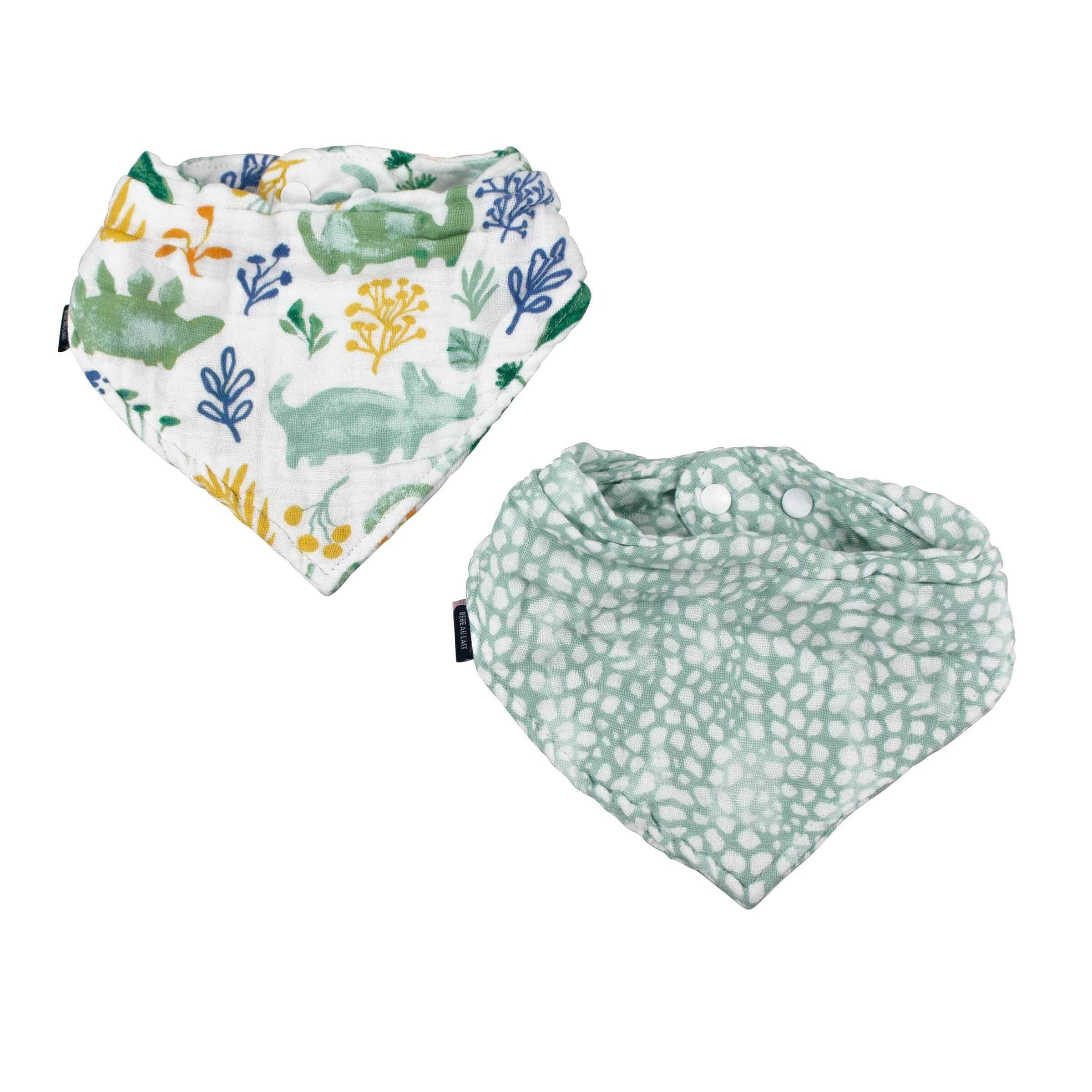 Dino Roar + Upscale Bandana Bib Set Bib Bebe au Lait