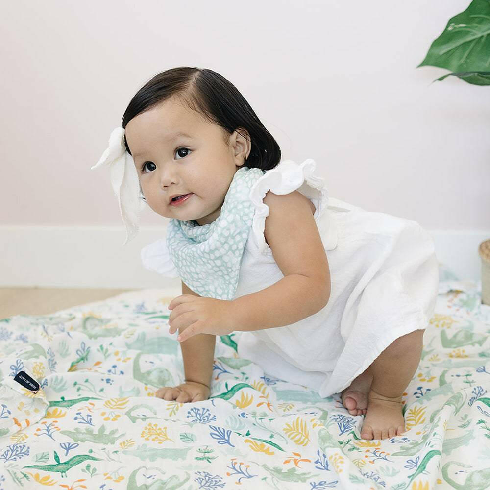 Dino Roar + Upscale Bandana Bib Set Bib Bebe au Lait