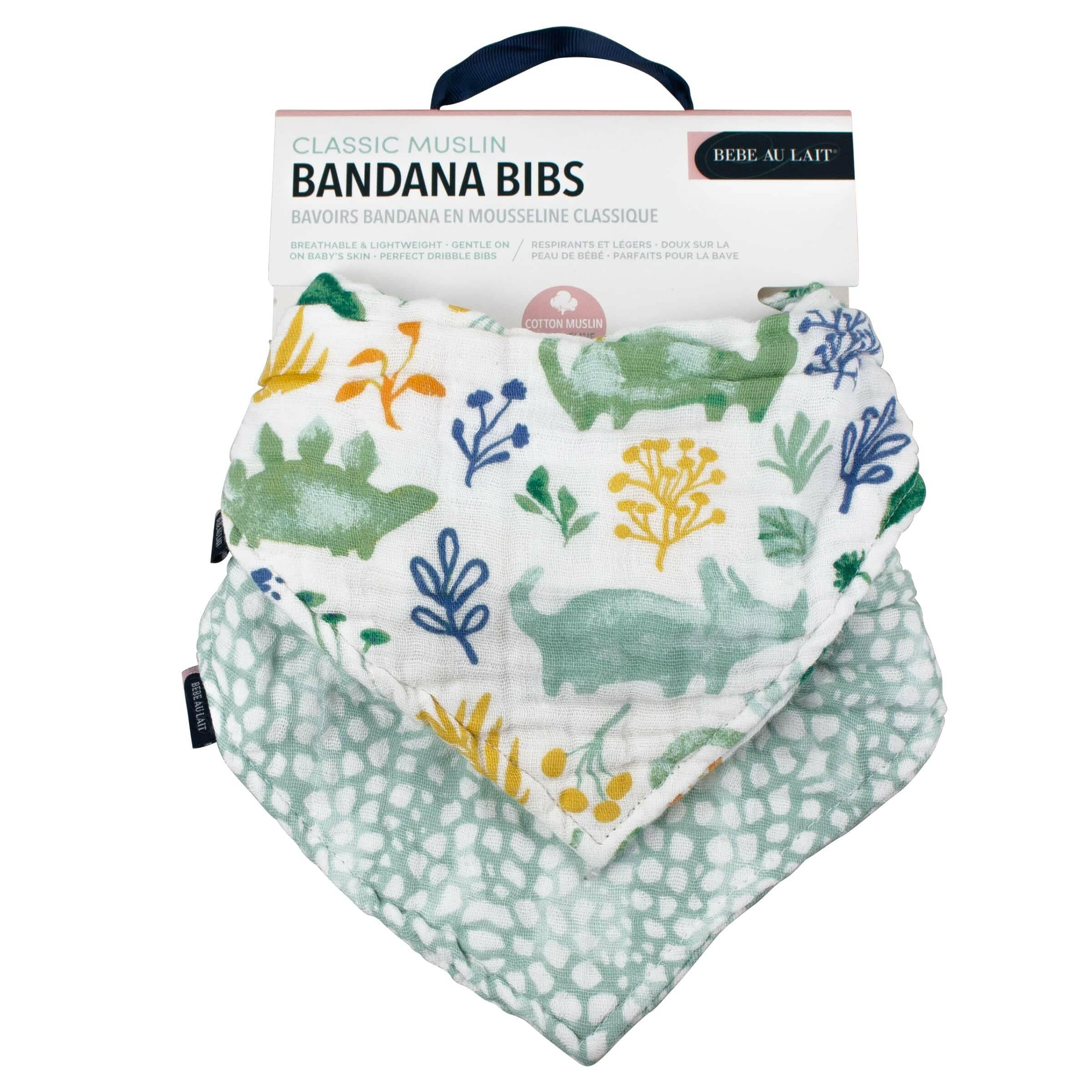 Dino Roar + Upscale Bandana Bib Set Bib Bebe au Lait