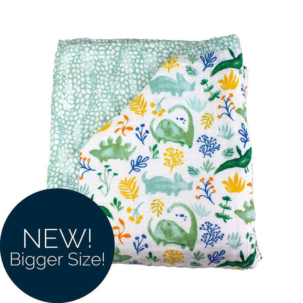 Dino Roar + Upscale Classic Muslin Super Snuggle Blanket Super Snuggle Blanket Bebe au Lait