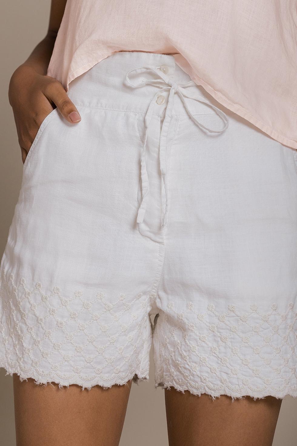 Raindrops on Flip Flops Shorts - Coconut White