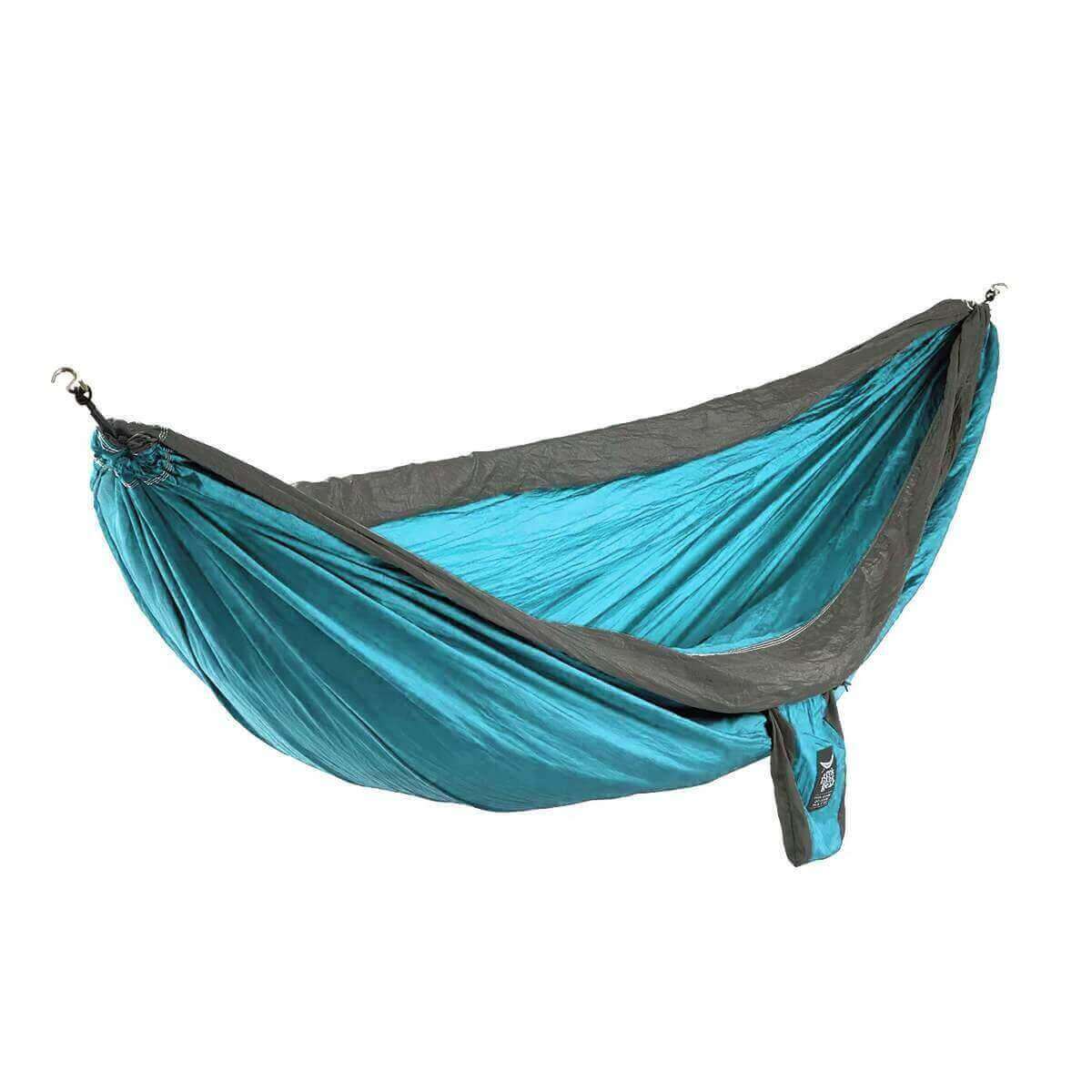 Double Hammock (Aqua & Charcoal) - Hanging Straps Sold Separately