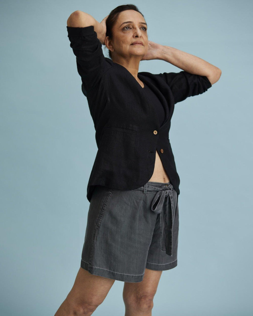 Dreamy Denim Days Shorts - Stone Grey