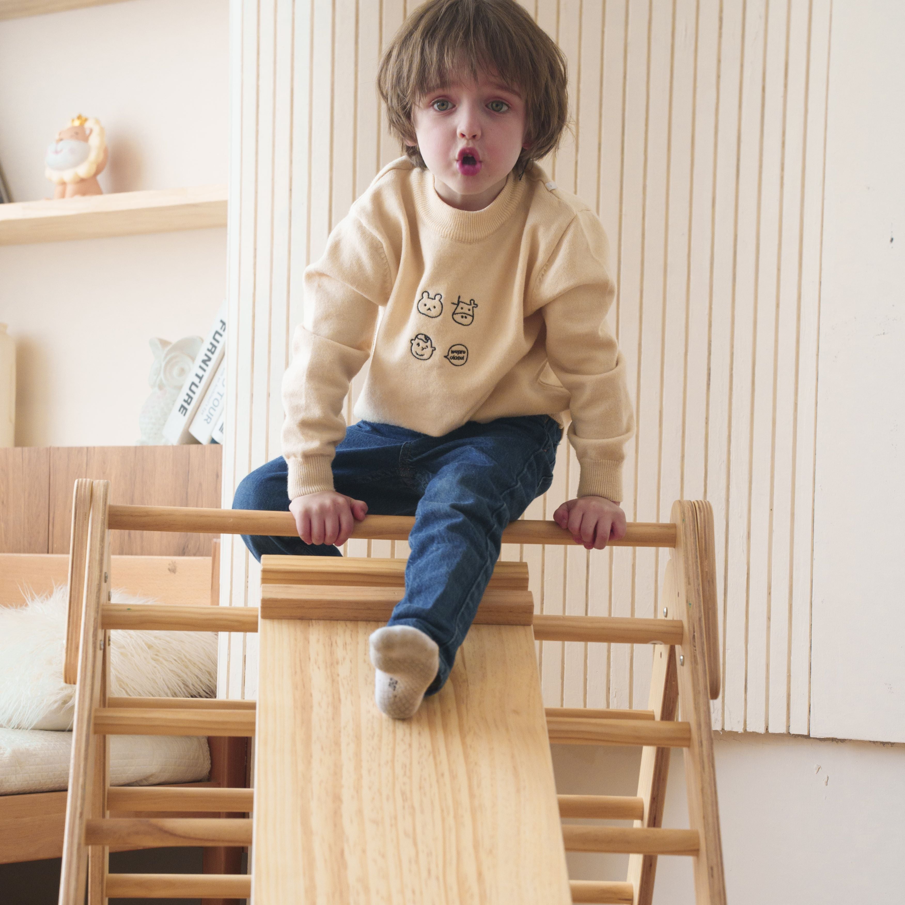 Olive- Pikler Triangle Ladder and Climber Slide - Multiple Sizes Indoor Avenlur.com