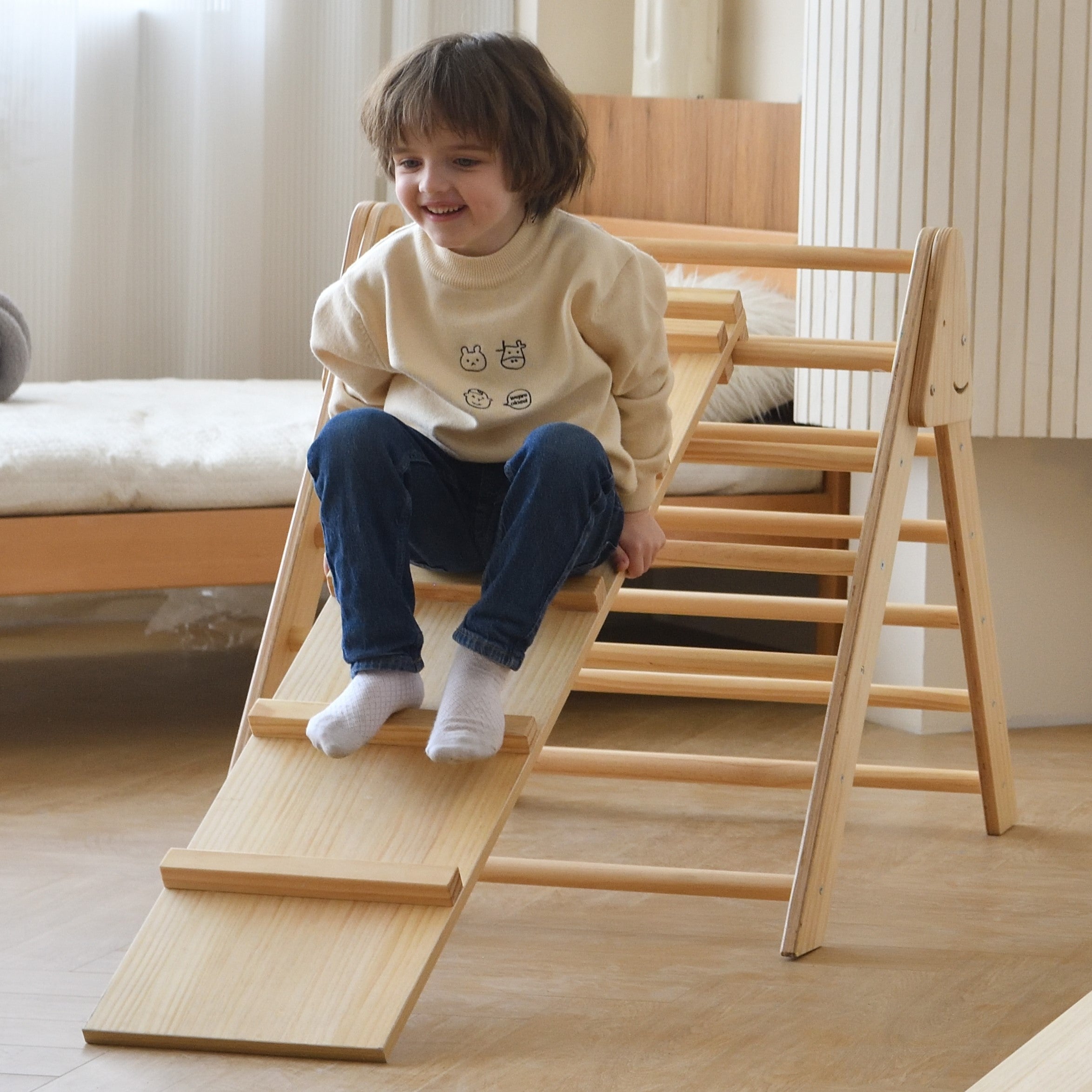 Olive- Pikler Triangle Ladder and Climber Slide - Multiple Sizes Indoor Avenlur.com