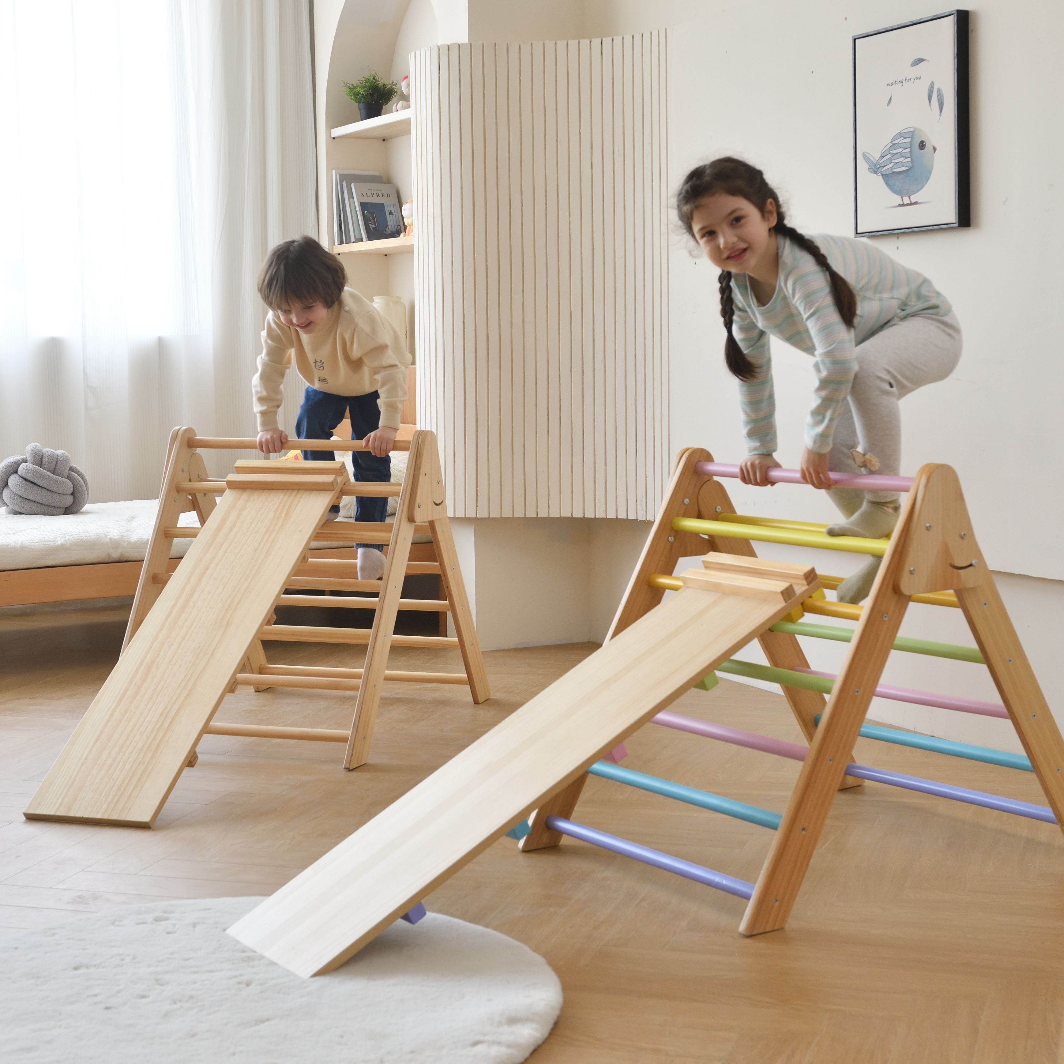 Olive- Pikler Triangle Ladder and Climber Slide - Multiple Sizes Indoor Avenlur.com