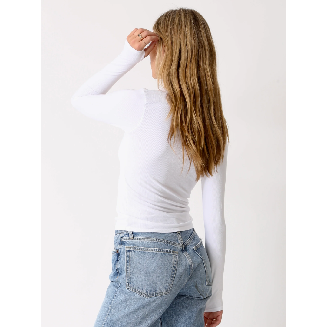 Olivia Rib Top - White