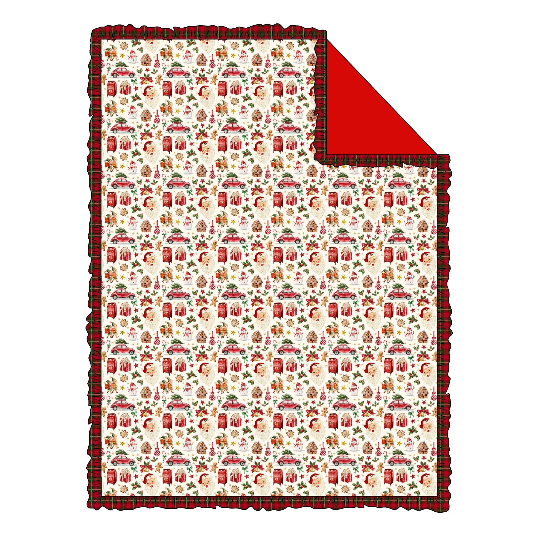 Santa's Village Blanket Minky "60x60"- Ready to Ship