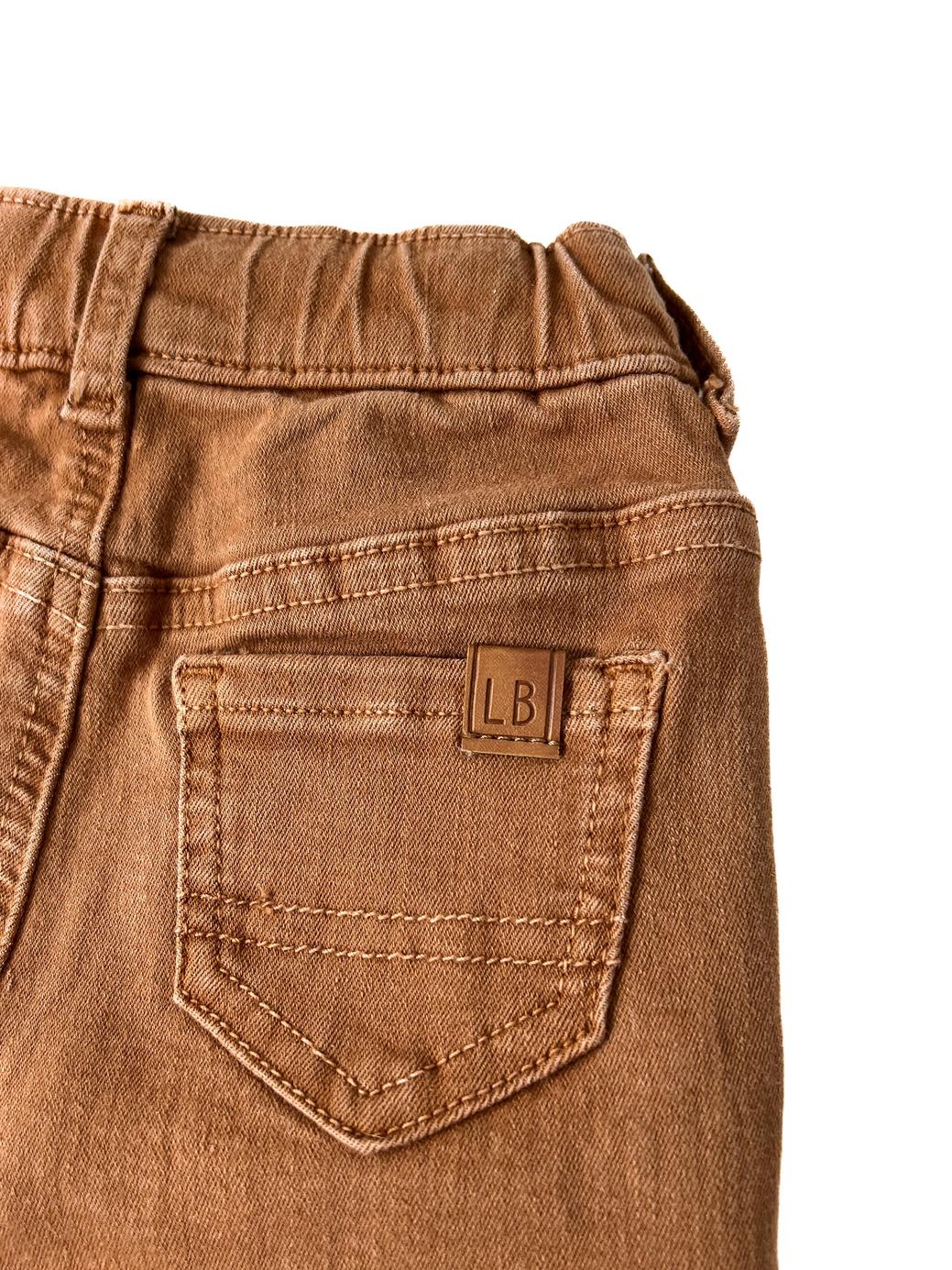 Boys Rolled Denim Short - Dark Camel