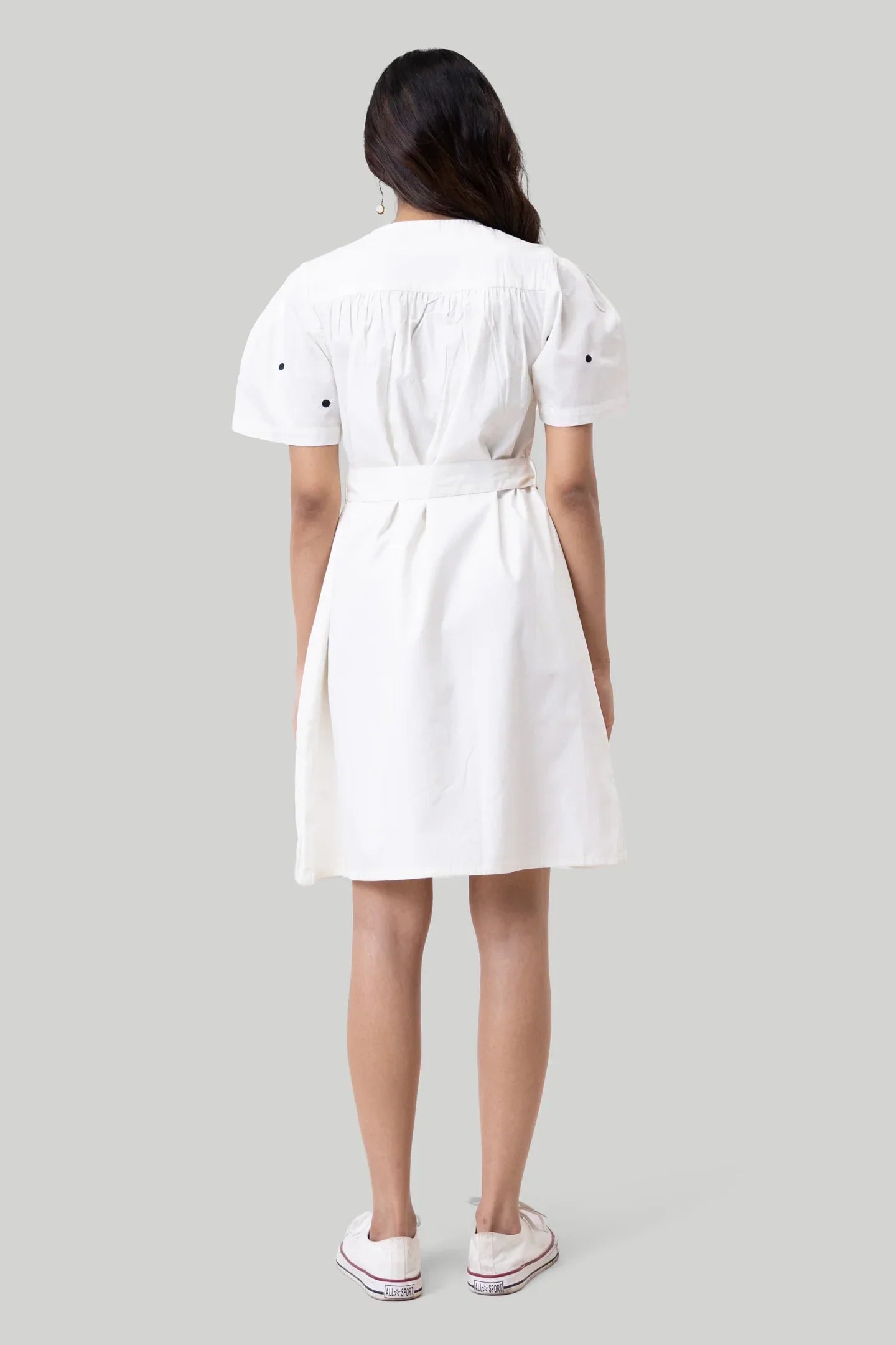 Pleated Tent Dress - Shell Off-White
