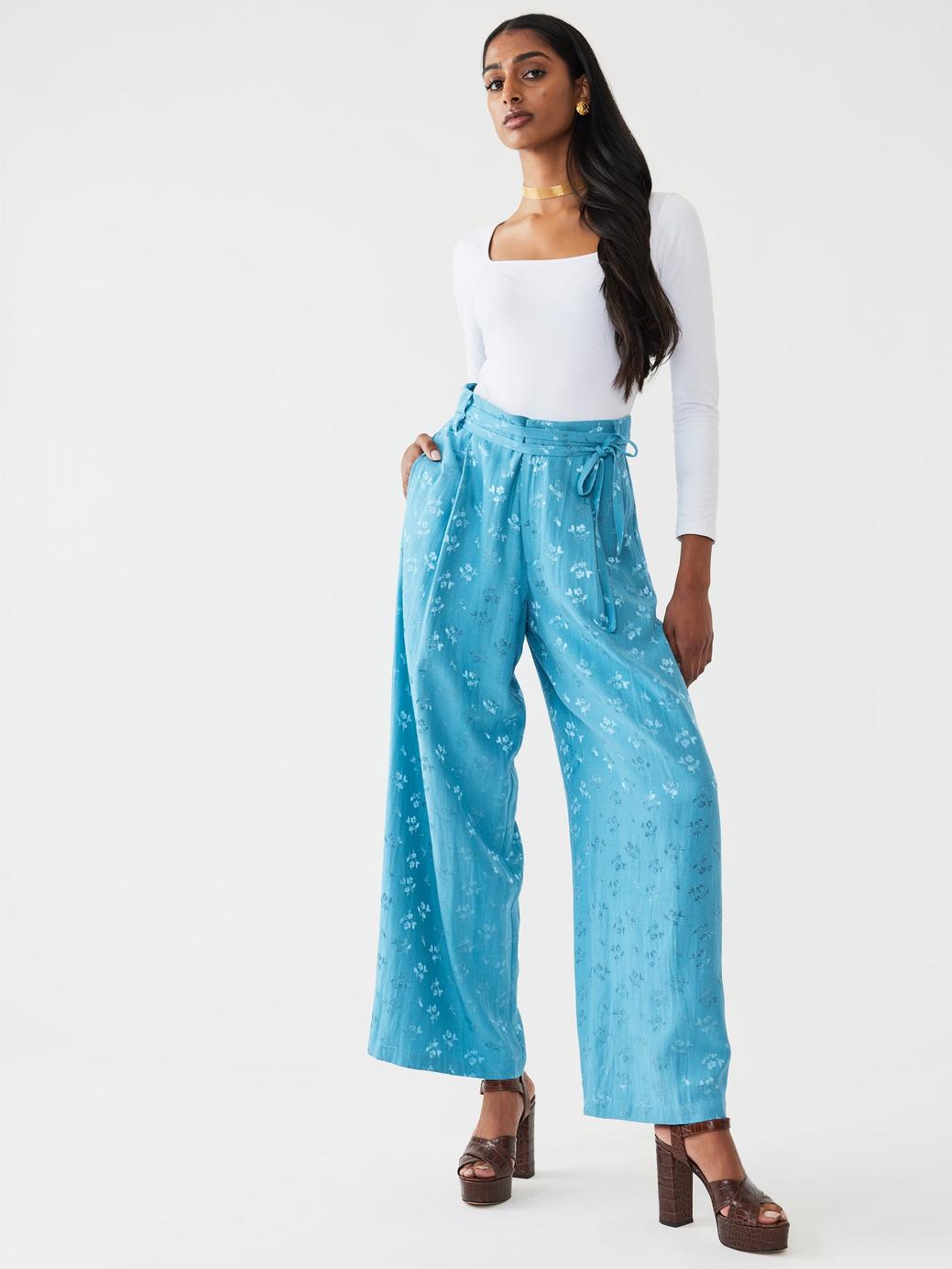 Willow Pant - Frozen Blue Bouquet