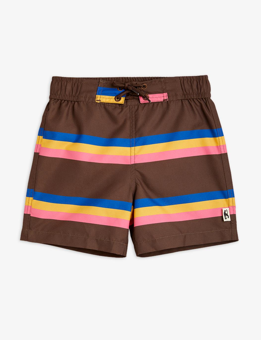 Stripe Swim Shorts - Brown - FINAL SALE
