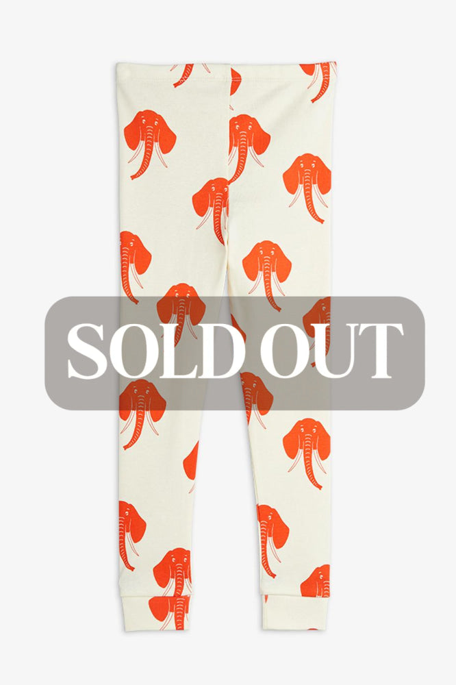 Elephants Aop Leggings - Offwhite