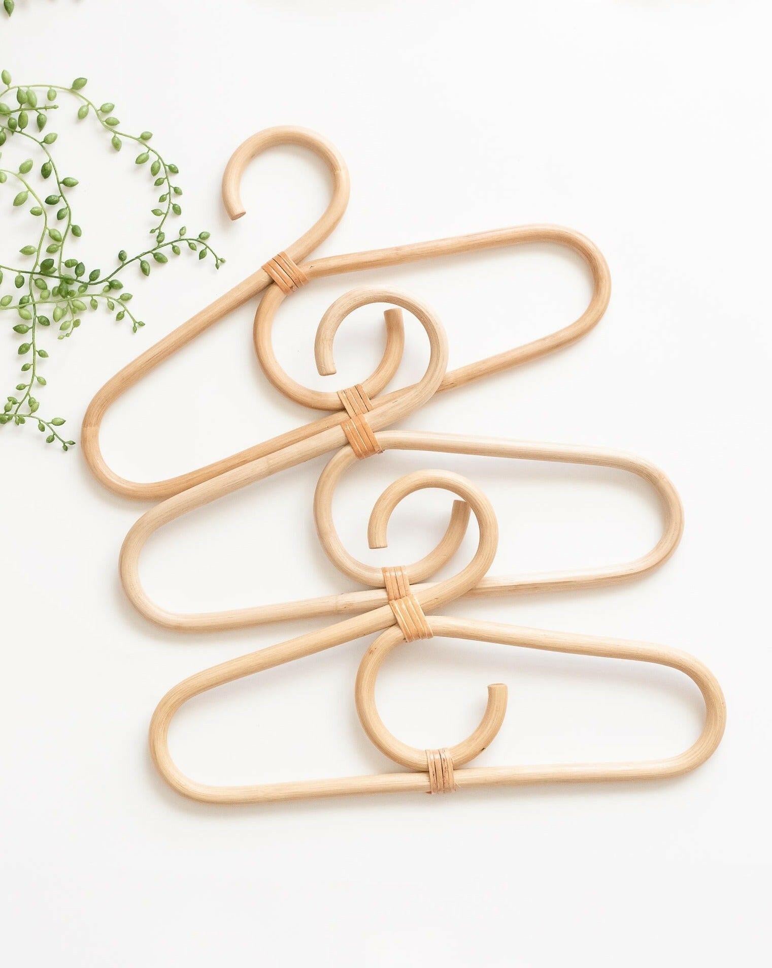 Rattan Childrens Hangers Organization Ellie & Becks Co. Set of 3