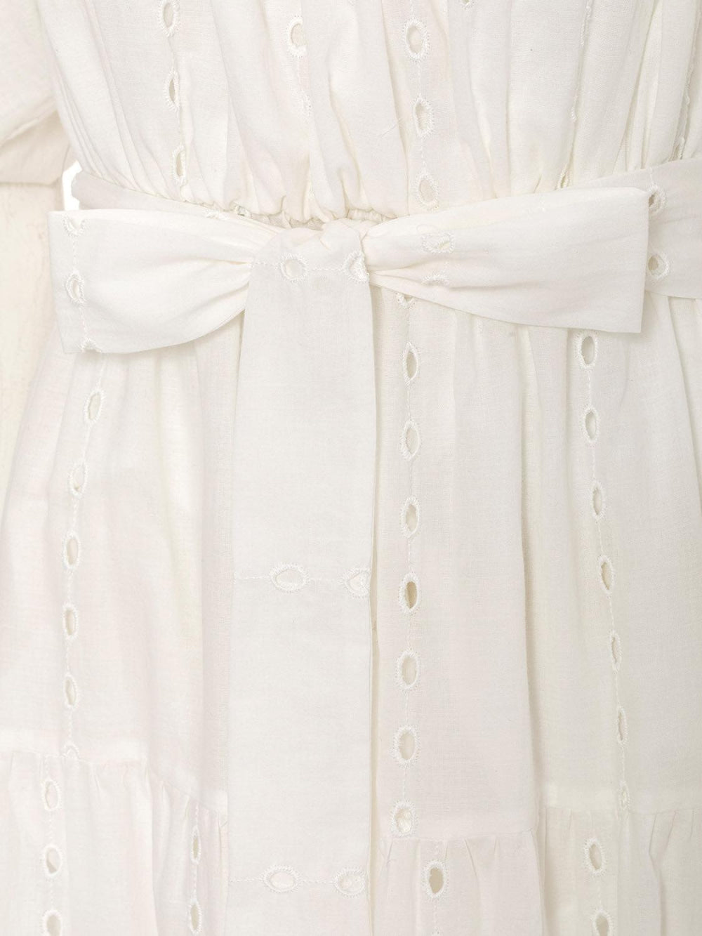 Embroidery Long Dress - off-white