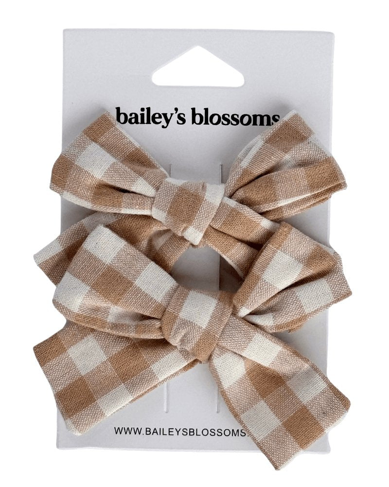 Embroidery Piggie Set - Tan Gingham