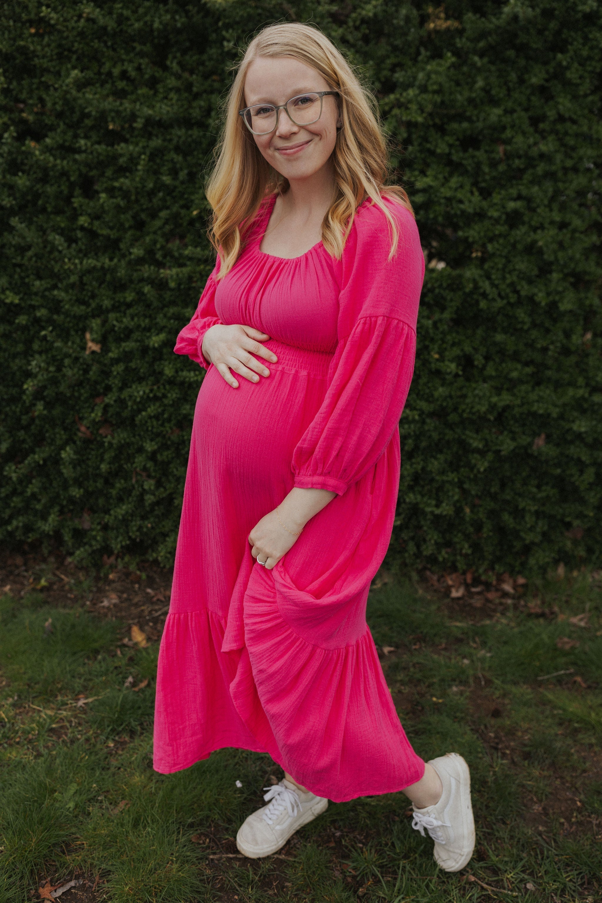 Eliza Maternity and Nursing Dress - Pink