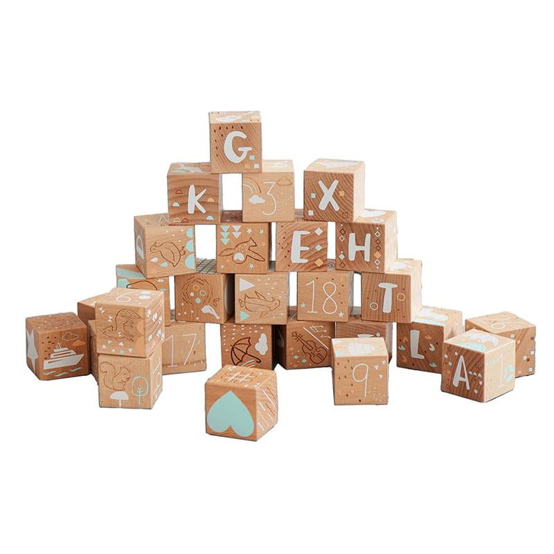 Keepsake Etched Baby Blocks Wonder and Wise