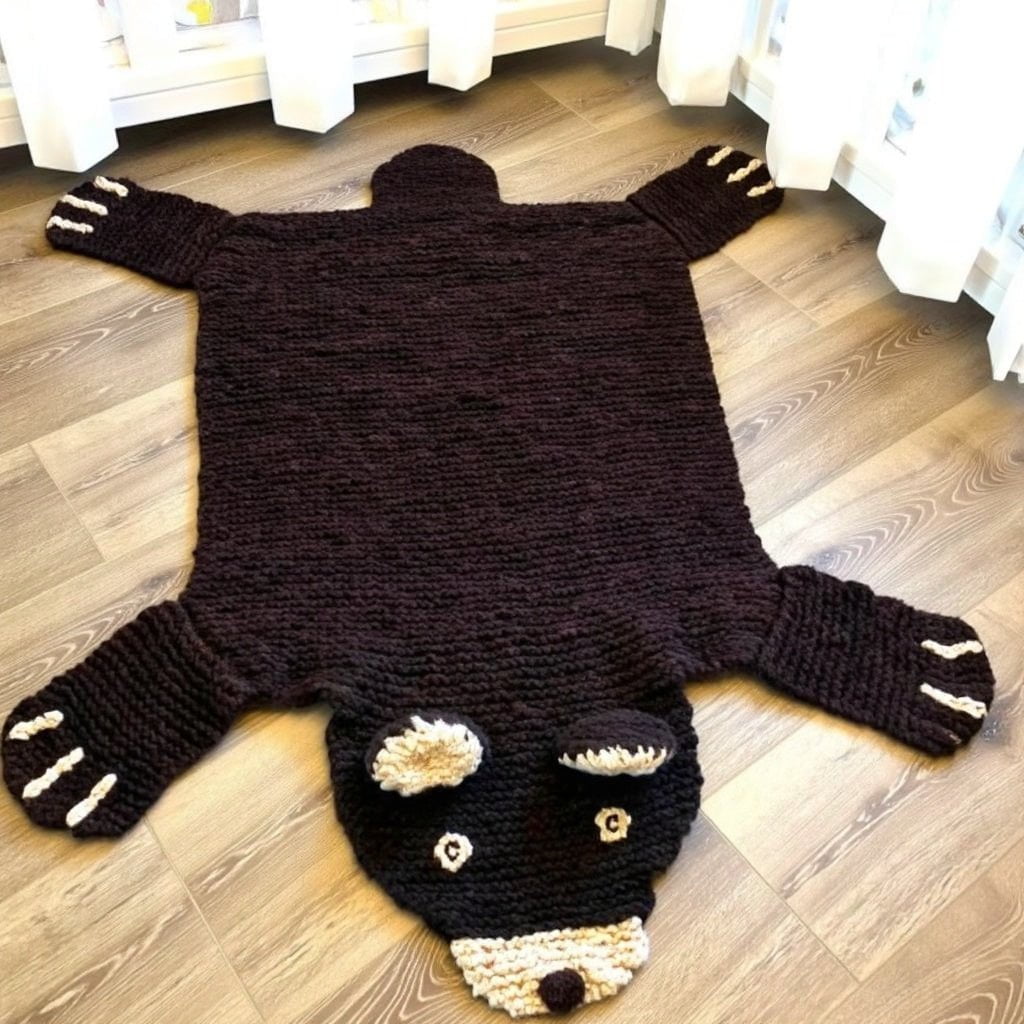 Organic Wool Play Mat + Nursery Rug | Brown Bear