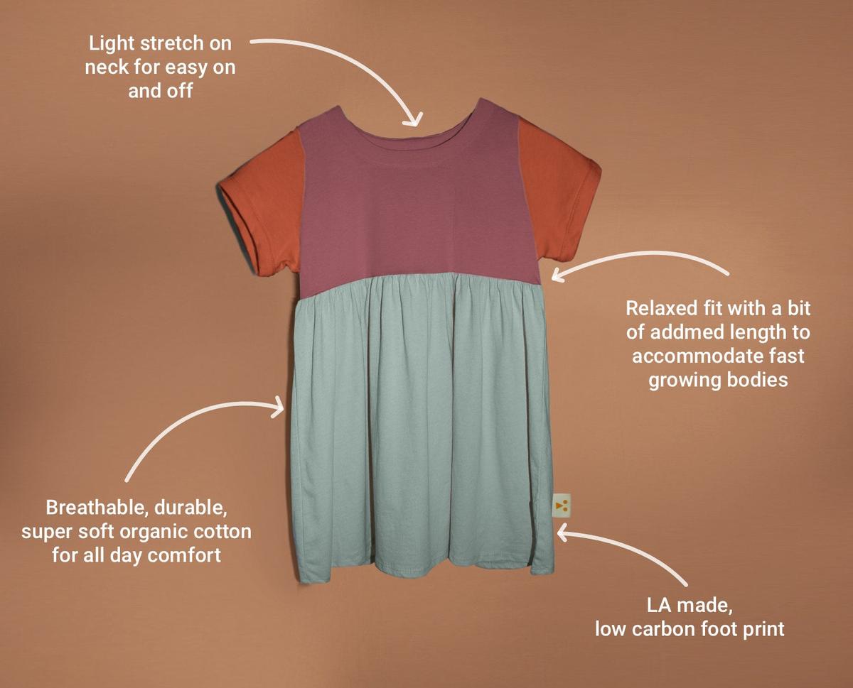 Organic Cotton Color Block Dress - Noe