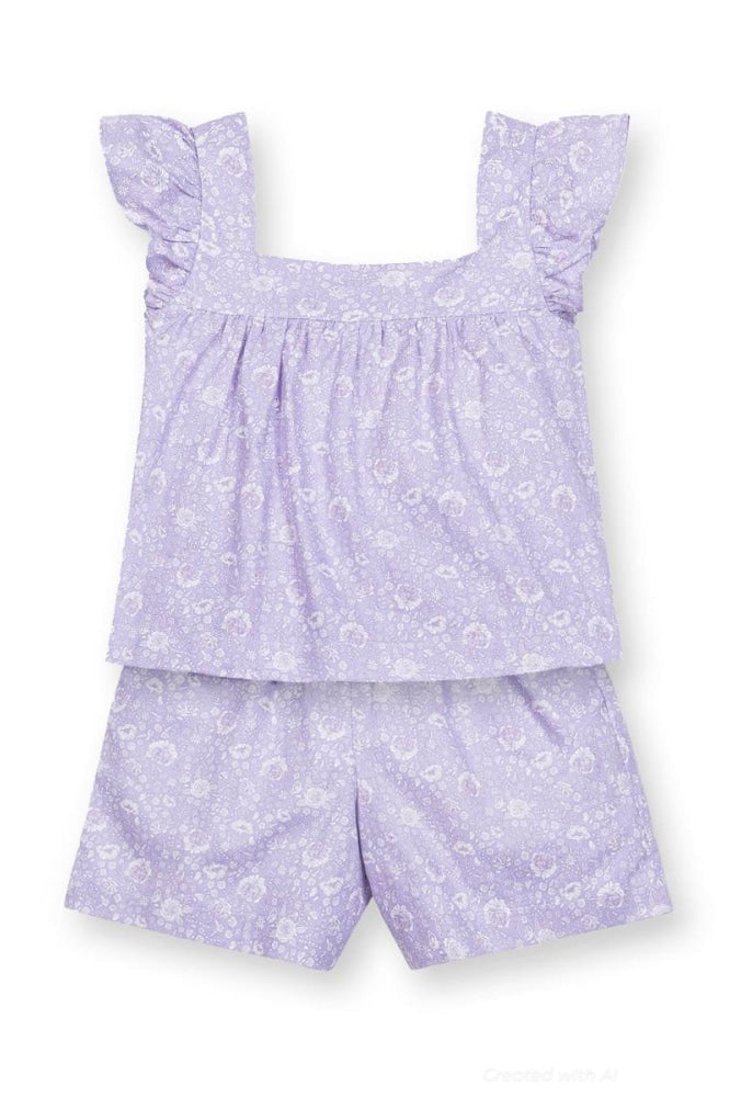 Faux Top Romper - Lavender Fields Floral