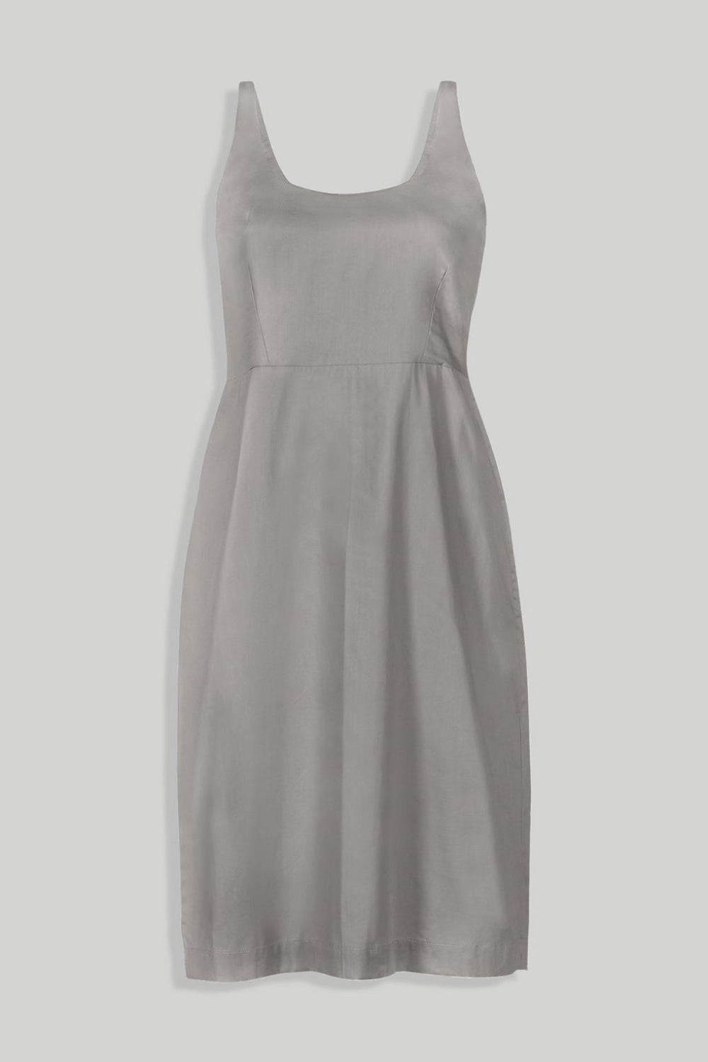 Fitted Knee Length Dress - Poplin Ecru