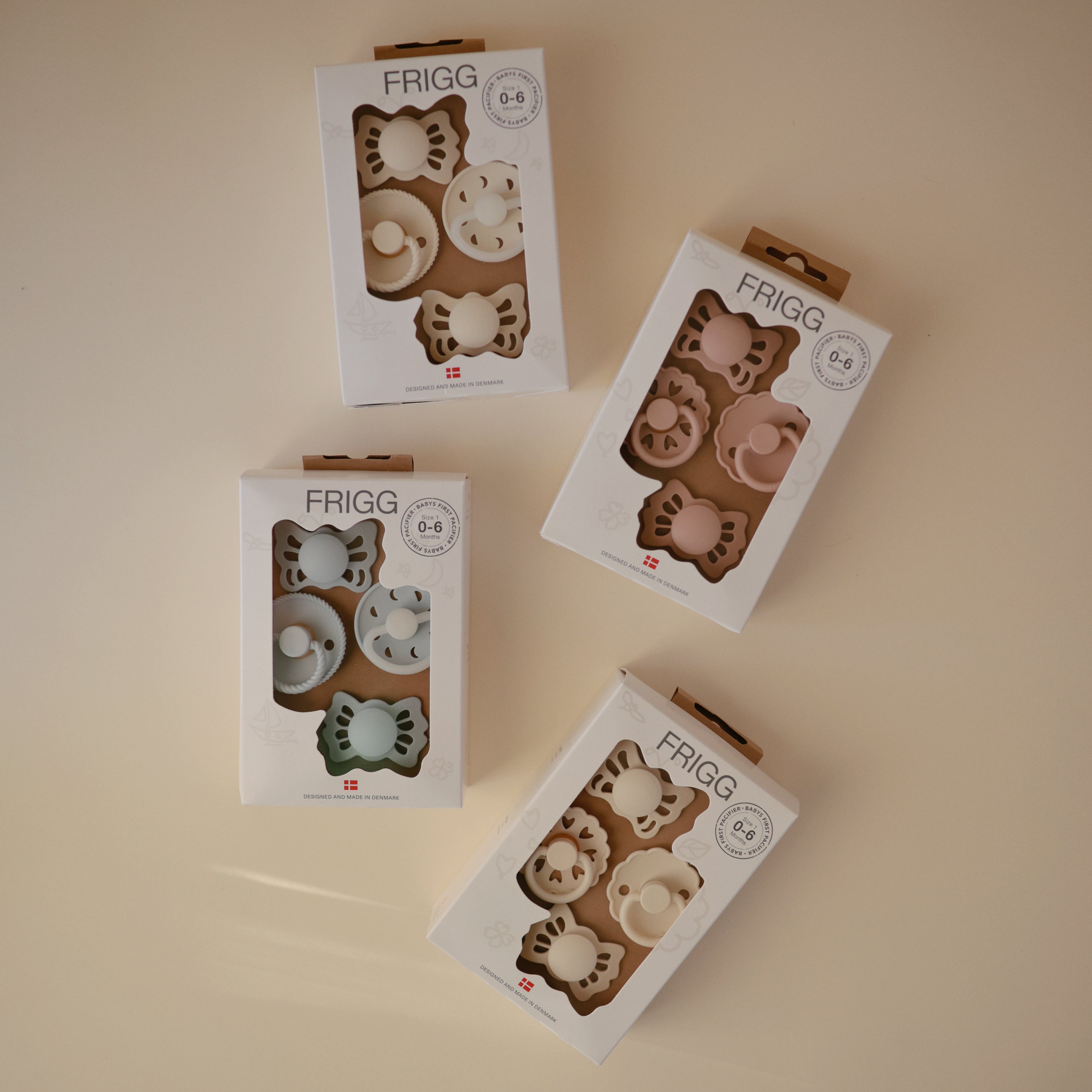 FRIGG Baby's First Pacifier Moonlight Sailing (Cream) 4-Pack FRIGG PACIFIERS Mushie