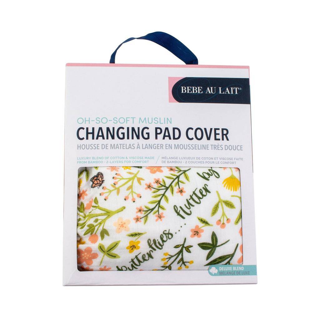 Flutterby Oh So Soft Muslin Changing Pad Cover Changing Pad Cover Bebe au Lait