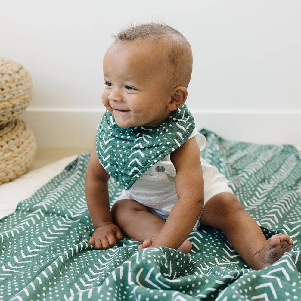 Forest Friends + Mudcloth Bandana Bib Set Bib Bebe au Lait