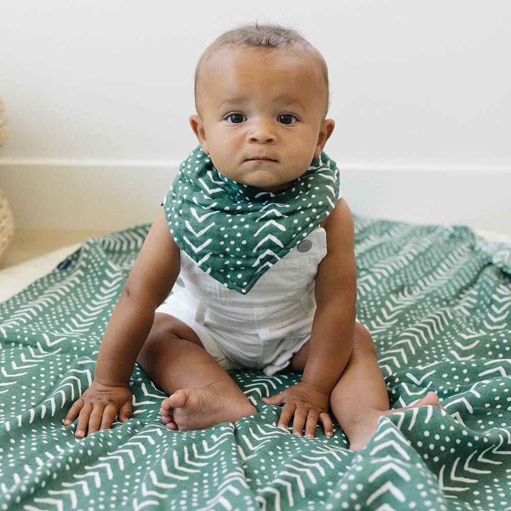 Forest Friends + Mudcloth Bandana Bib Set Bib Bebe au Lait
