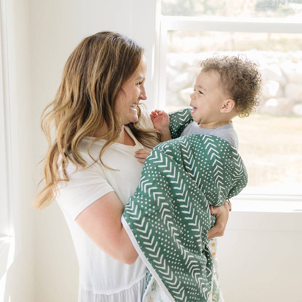 Forest Friends + Mudcloth Premium Cotton Snuggle Blanket Snuggle Blanket Bebe au Lait