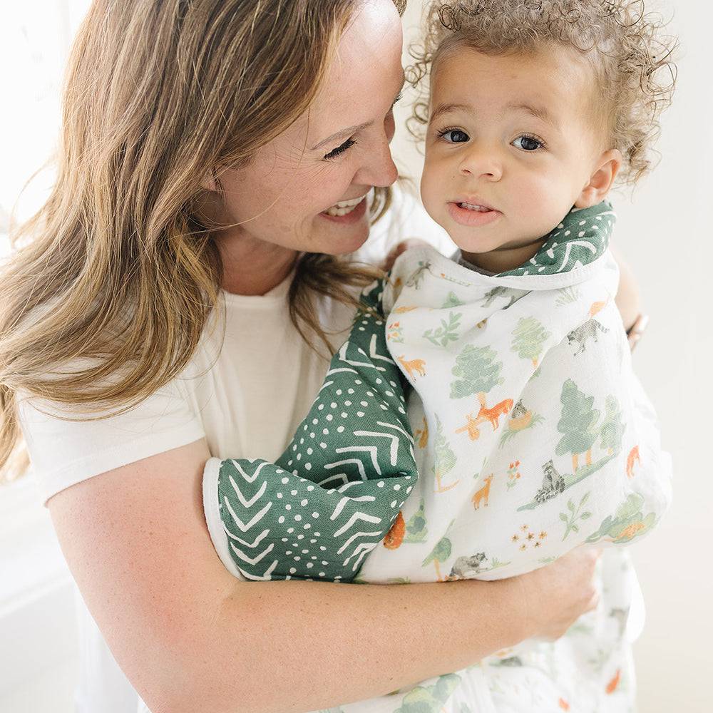 Forest Friends + Mudcloth Premium Cotton Snuggle Blanket Snuggle Blanket Bebe au Lait