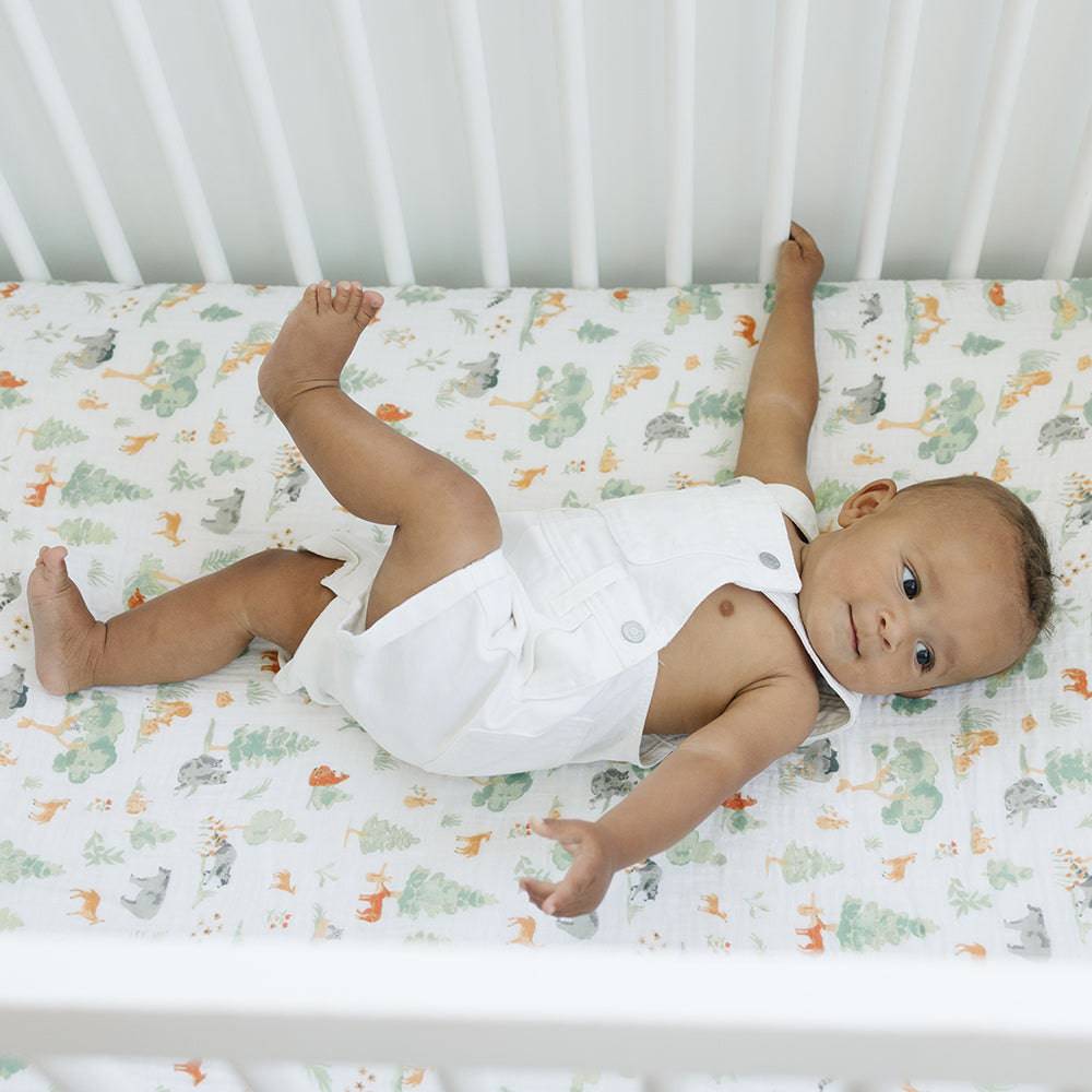 Forest Friends Crib Sheet Crib Sheet Bebe au Lait