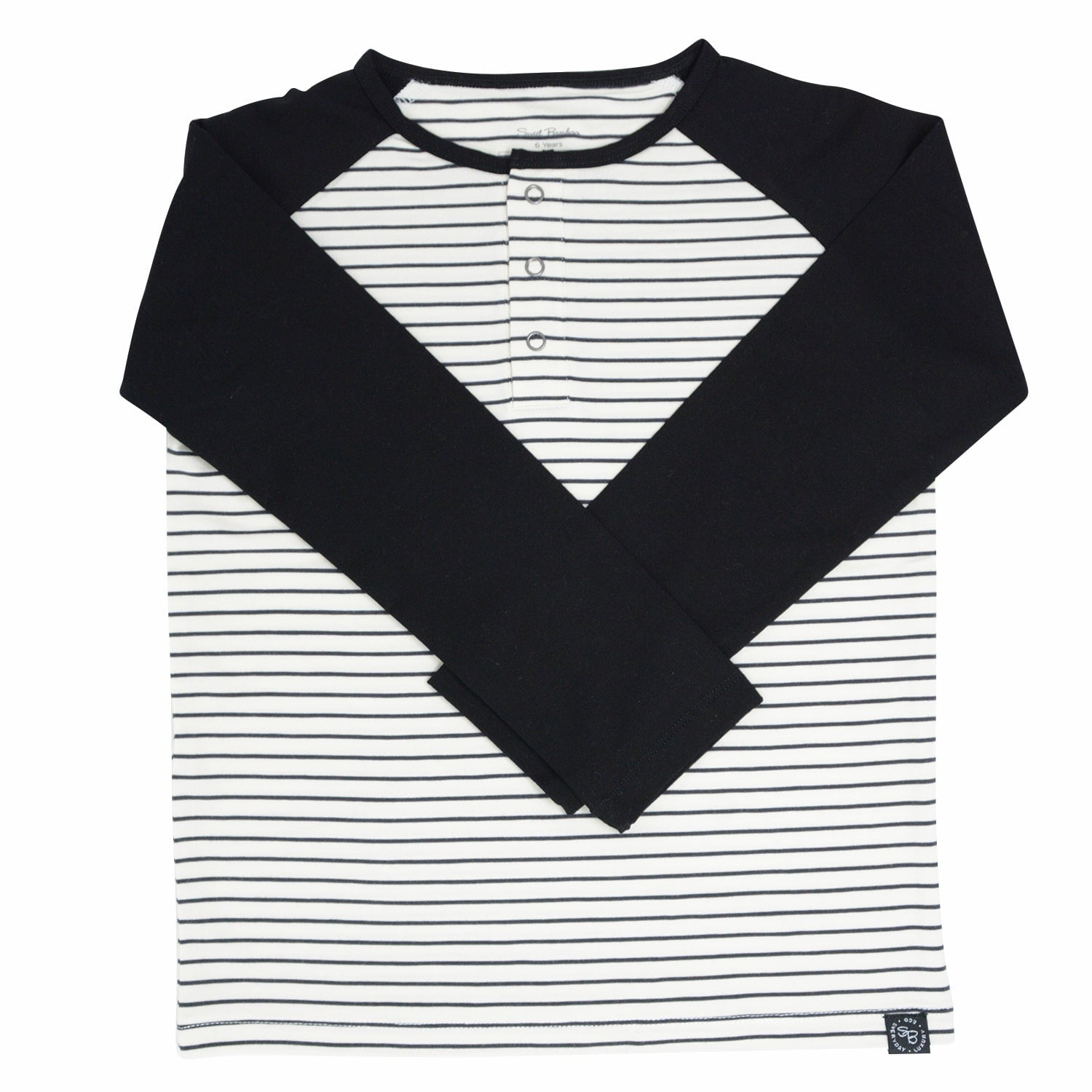 Raglan Henley - Yacht Stripe White