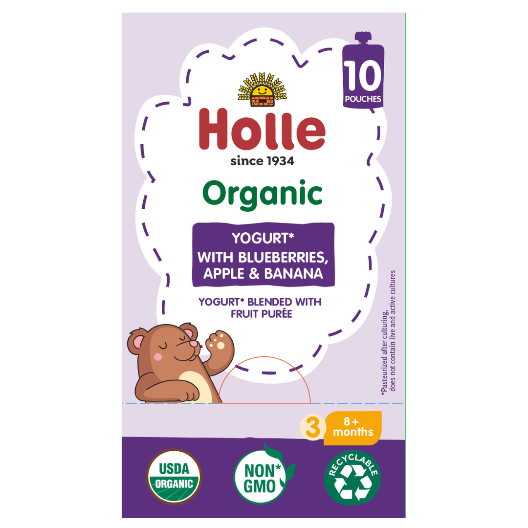 Holle Organic Yogurt Pouches - Blueberries, Apple & Banana