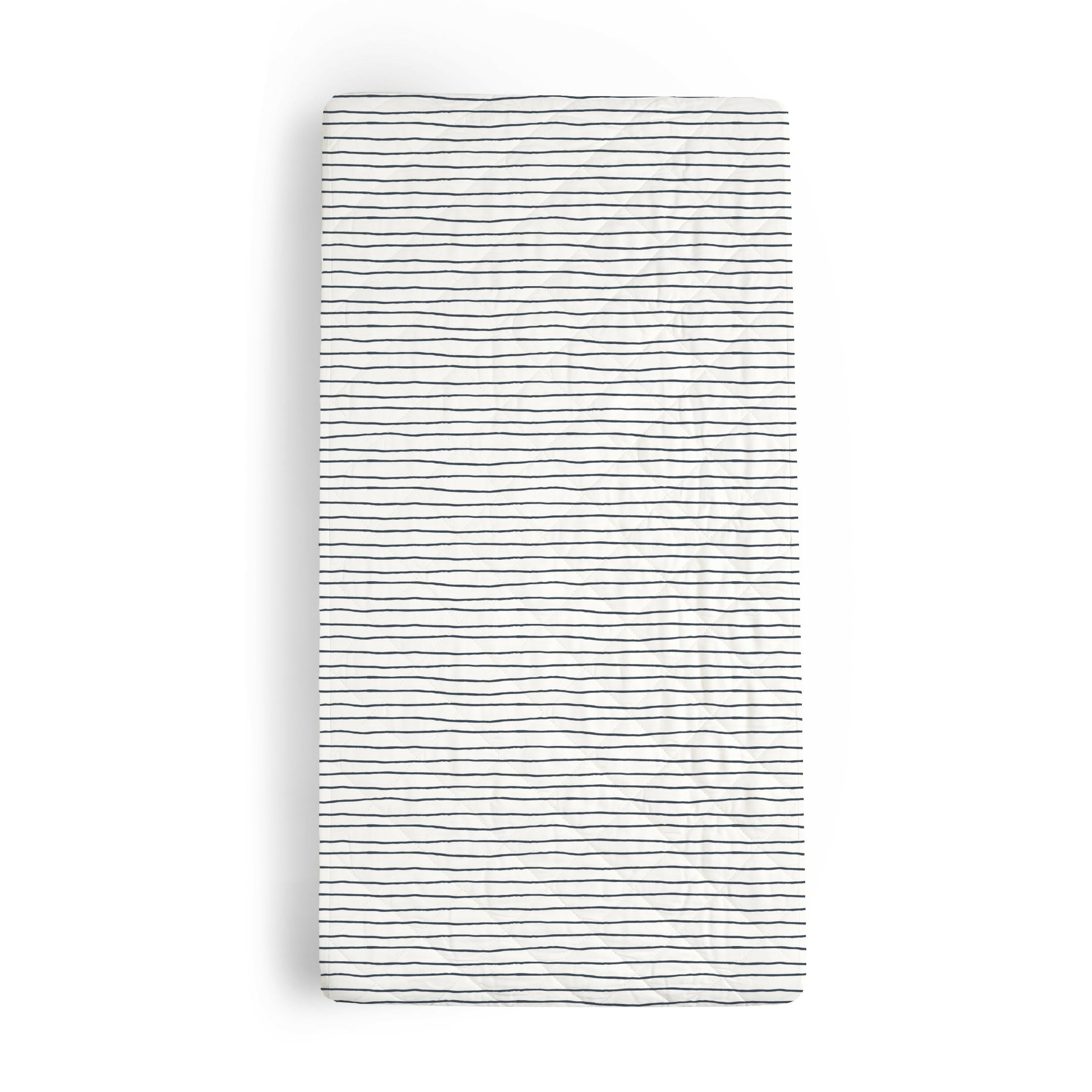 Organic Changing Pad Cover - Navy Stripes Changing Pad Cover Makemake Organics