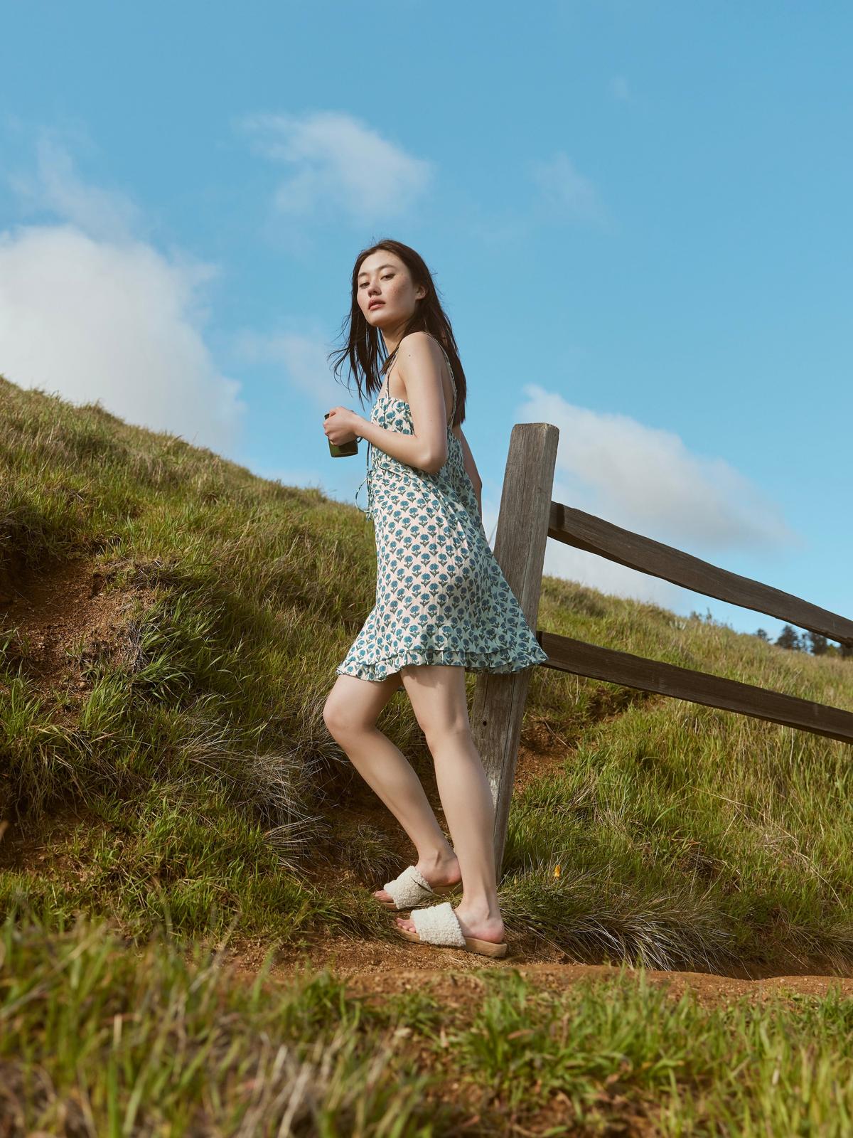 Andi Mini Nightgown - Ivory & Blue Bell
