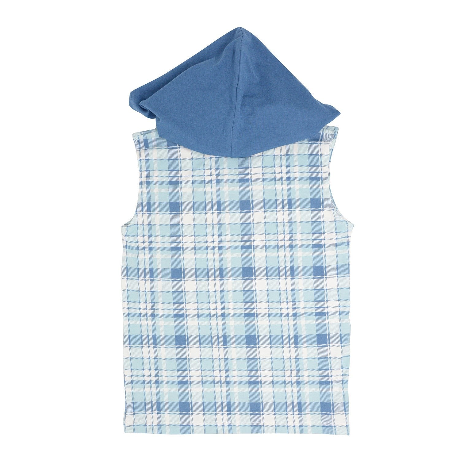 Tank Hoodie - Plaid Blue
