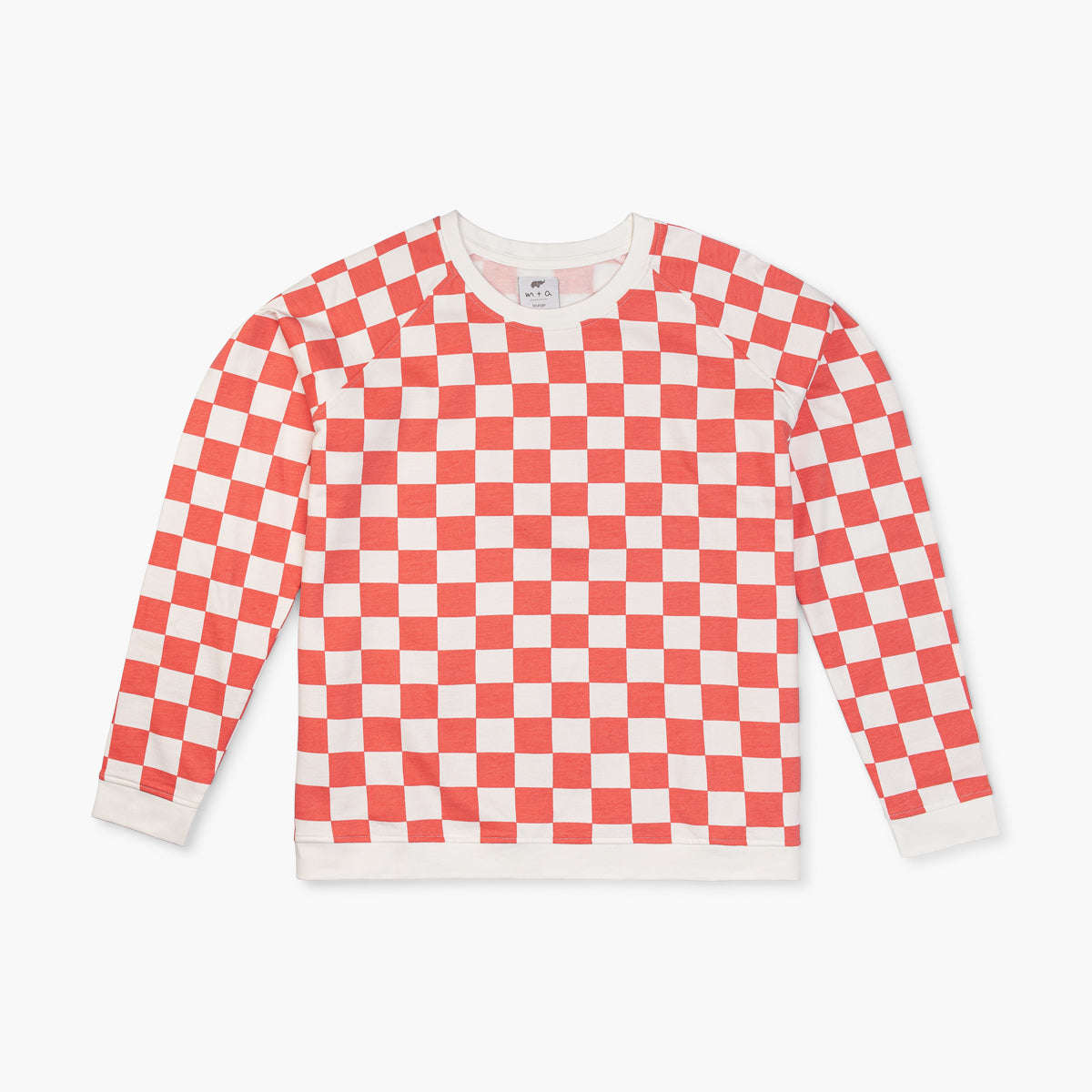 Adult Printed Crewneck Sweatshirt - Red Check