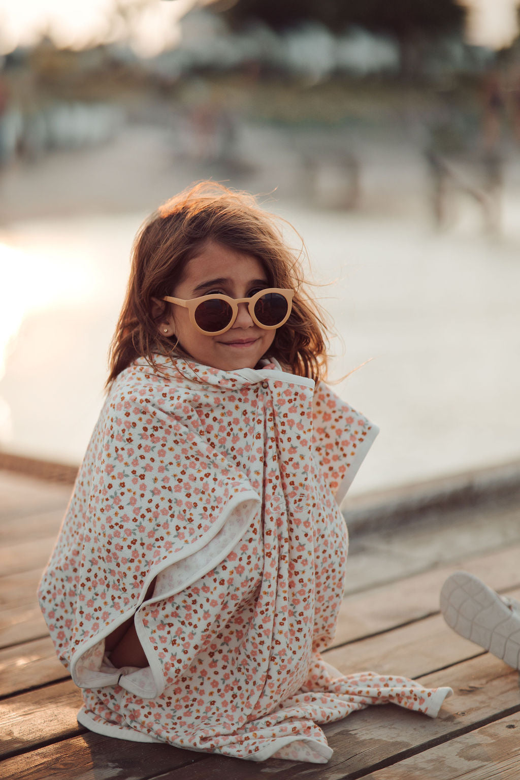 Bathing Towel Poncho | Organic Cotton - Sunset Meadow