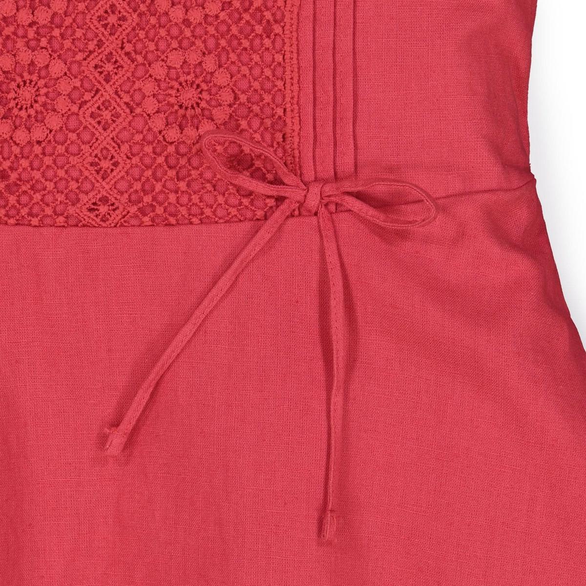 Crochet Trim Summer Dress - Summer Red
