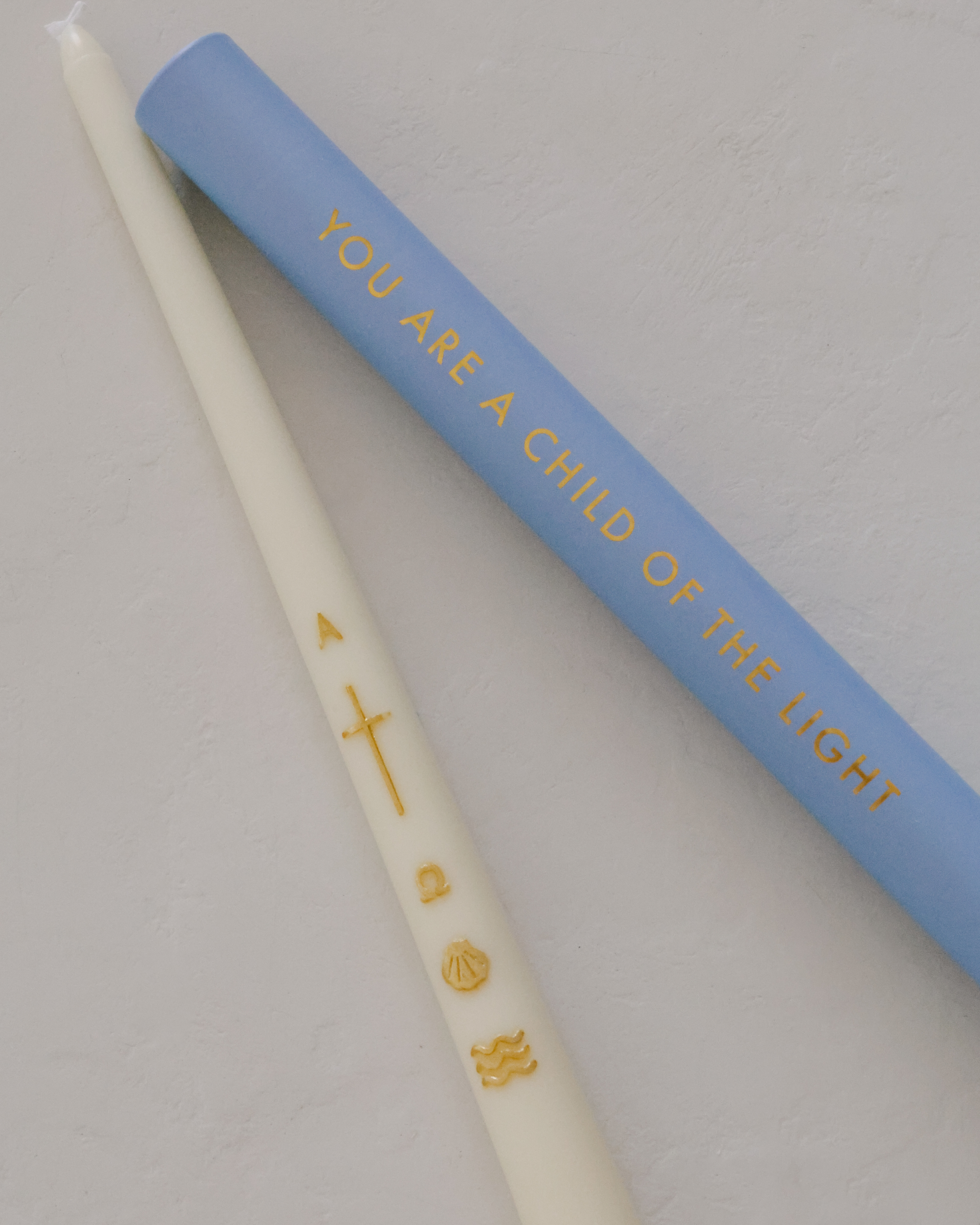 Alpha & Omega Baptism Candle (Gold)