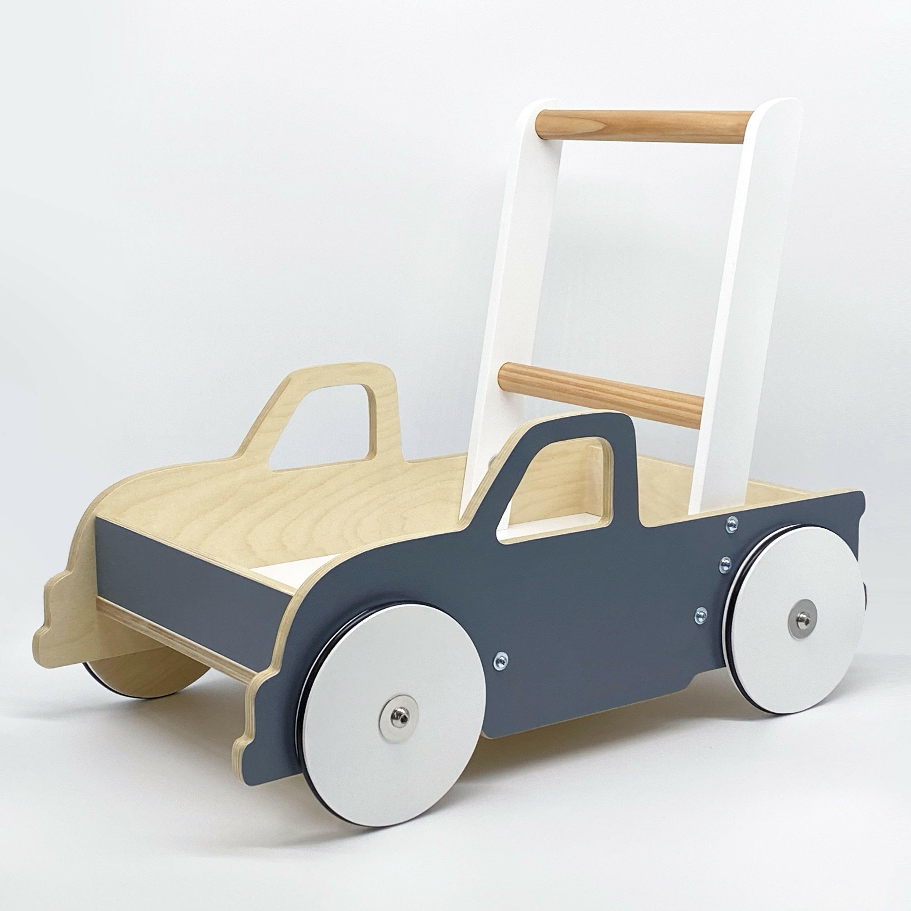 Luma Buggy: Charcoal Gray Truck Handcrafted Baby Wooden Push Walker Cart Luma Goods Co. Non-personalized