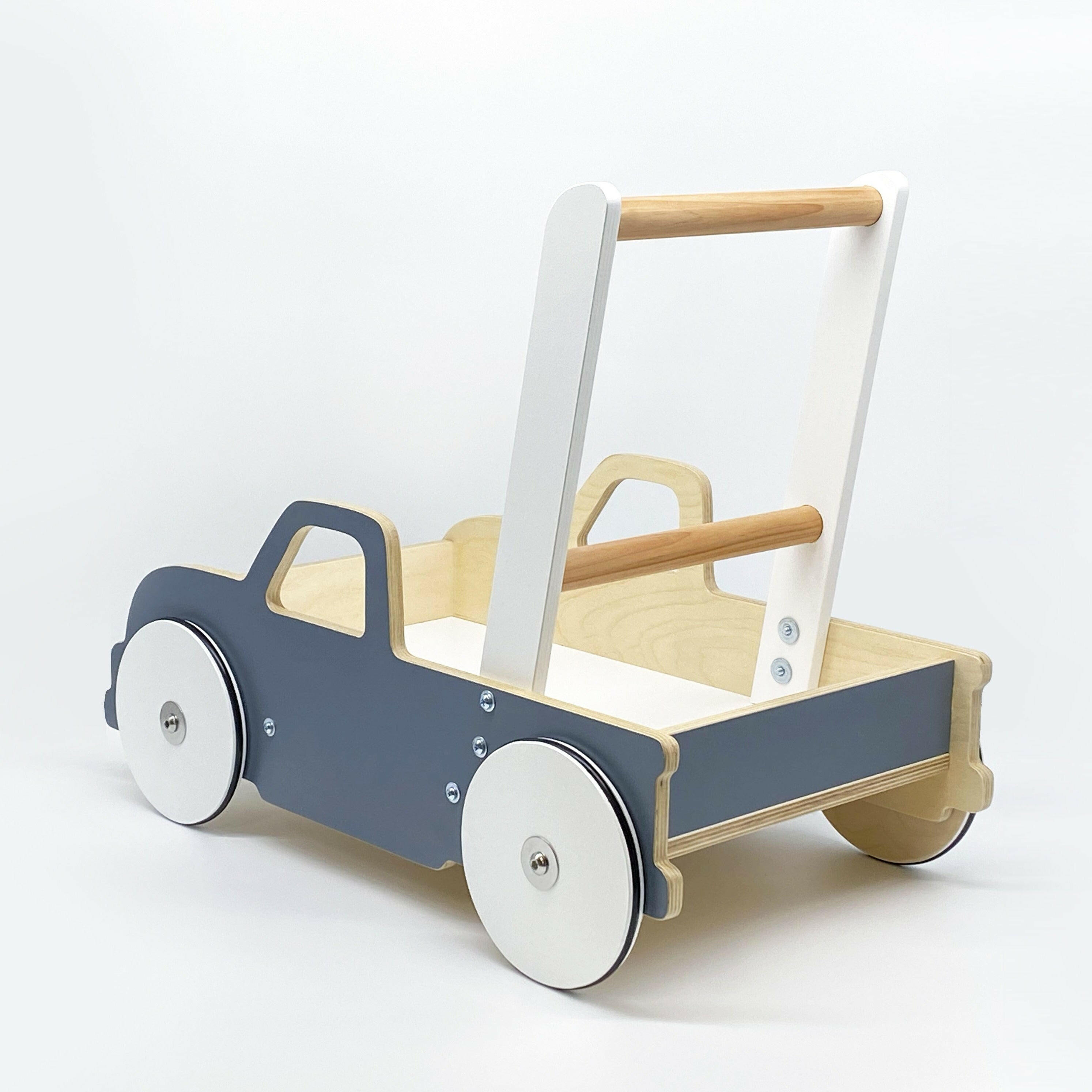Luma Buggy: Charcoal Gray Truck Handcrafted Baby Wooden Push Walker Cart Luma Goods Co.